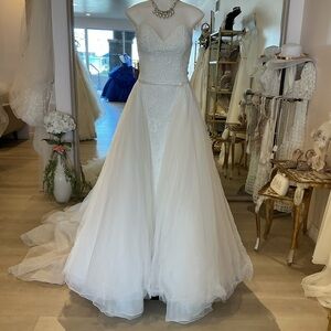 Mori Lee wedding detachable overskirt